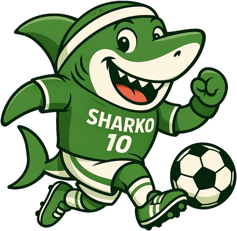 Sharko, das Maskottchen der Mini-Fussballarena